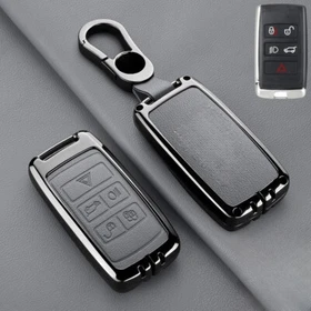 Zinc Alloy Leather Car Key Fob Case Cover For Jaguar E-Pace I-Pace XF XJL XK XE