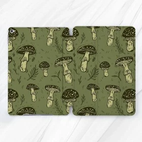 Green Fungus Mushroom Retro Case For iPad 10.2 Mini 7 Pro 13 12.9 Air 11 13 10.9