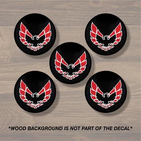 Pontiac Trans Am Firebird Wheel Center Cap Overlay x5, Vinyl Decal Sticker