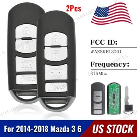 For 2014 2015 2016 2017 2018 Mazda 3 6 Remote Smart Car Key Fob WAZSKE13D01 / 02