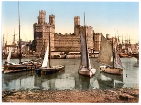 11009.Decor Poster.Room wall.Vintage Interior design.Carnarvon Castle.Boats