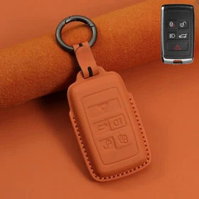 Genuine Leather Car Key Case Cover For Jaguar E-Pace For Land Rover Range Rover