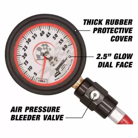 52-52003 LONGACRE Deluxe Glow Dial Tire Water Pressure Gauge #2