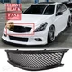 For Infiniti G37 Sedan 10-14 Skyline Style Gloss Black Front Bumper Upper Grille