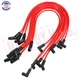 RED Spiral Core SPARK PLUG WIRES 45 DEGREE END For BBC CHEVY 396-427-454-502 NEW