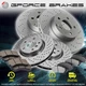 F+R Drill Rotor & Ceramic Pad for 2017-18 Mazda 3 Electric Park Brake (Mexico)