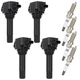 4x Ignition Coil & 4 Iridium Spark Plugs For 2.0L H4 13-14 Subaru BRZ Scion FR-S