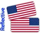 REFLECTIVE Mini 1x2 American Flag Hard Hat Stickers - Vinyl Decals USA US Flags