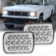 For 82-93 Chevy S10 Blazer GMC S15 7X6 Reflector Chrome LED Headlights Hi/Lo Bea