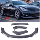 For Infiniti G37 Sedan Carbon Fiber Style Front Bumper Lip Splitter Spoiler Body