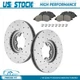 Front Drilled Brake Rotors+Ceramic Pads W/Clips for Ford Transit-150 Transit-250