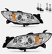 Pair Projector Headlights For 2004-2009 Mazda 3 Sedan 4-Door Chrome w/ Bulbs