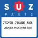 73230-70A00-6GL Suzuki Louver assy,vent side 7323070A006GL, New Genuine OEM Part