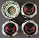 PONTIAC FIREBIRD TRANS-AM Wheel Center Hub Cap SET Chrome w/ Red Bird NEW
