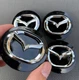Set of 4PCS BLACK 56mm Wheel Center Caps For Mazda 3/5/6, Miata, RX 8-CX3/5/7/9