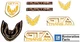 1987-1990 Pontiac Trans Am GTA White Complete Emblem Kit 8 Piece Set *AUS1002WHT