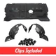 Front Fender Liner & Lower Engine Under Cover Set w/ Clips For 2004-2008 Mazda 3