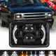 For Chevy S10 Blazer 1994-1997 4x6 inch LED Headlight Hi-Lo Sealed Beam Halo DRL