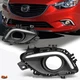 For 14-16 Mazda 6 Clear Lens Front Bumper Fog Light/Lamp Bezel Cover W/LED DRL