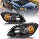 For 2005-2010 Chevy Cobalt 07-09 Pontiac G5 Black Headlights Left+Right Pair