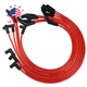 RED FOR BBC CHEVY 396 427 502 454 HEI Spiral Core 45 DEGREE END SPARK PLUG WIRES