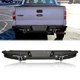Vijay for 2009-2014 Ford F-150 New Black Rear Bumper With D-Rings+LED Lights