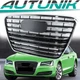 S8 Style Front Bumper Grill Radiator for Audi A8 D4 2011-2014 w/o Camera