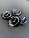 MAZDA 4X BLACK 56mm/2.20in Wheel Center Caps Mazda 3/5/6, Miata, RX 8, CX3/5/7/9