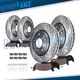 13.94" Front 13.58" Rear Drilled Disc Rotors Pad for Toyota Tundra Sequoia LX570