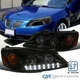 Black Smoke Fit 2005-2010 Pontiac G6 LED Strip Projector Headlights Left+Right