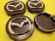 4 X MAZDA 56mm Black Wheel Center Caps - Mazda 3/5/6, Miata, RX 8, CX-3/5/7/9..