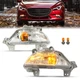Pair Front Bumper Turn Signal Lights W/bulb For Mazda 3 / 3 Sport 2014 2015 2016