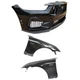for 2024- 26 Ford Mustang GT front bumper cover grille fender set Absolute Black