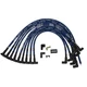 Moroso Plug Wire Set 73602; Ultra 40 8.65mm, Sleeved Blue 90 deg for SBC Over VC